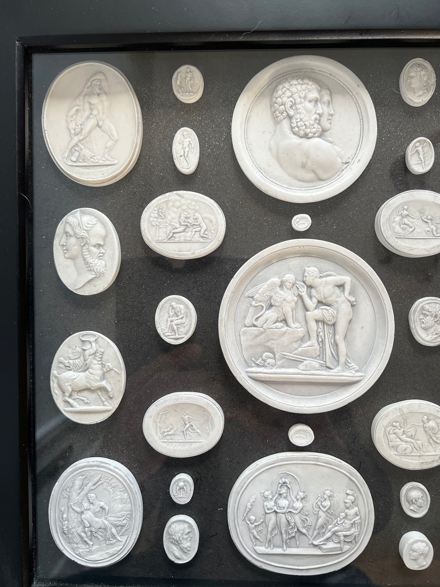 Intaglio Framed Collection White On Black