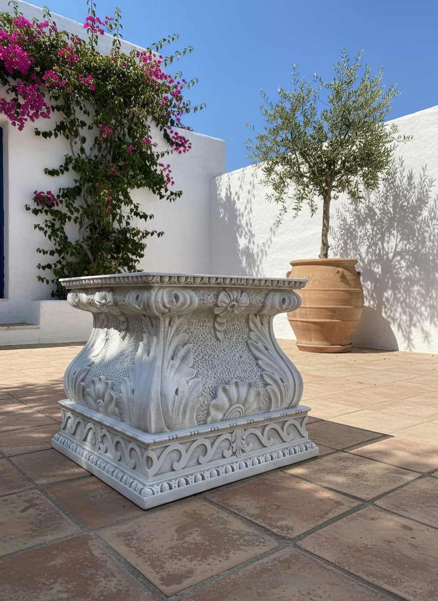 Large decorative square plinth