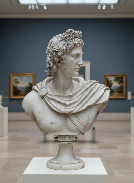 Buste Apollo Belvédère Lrg Finition Antiquité