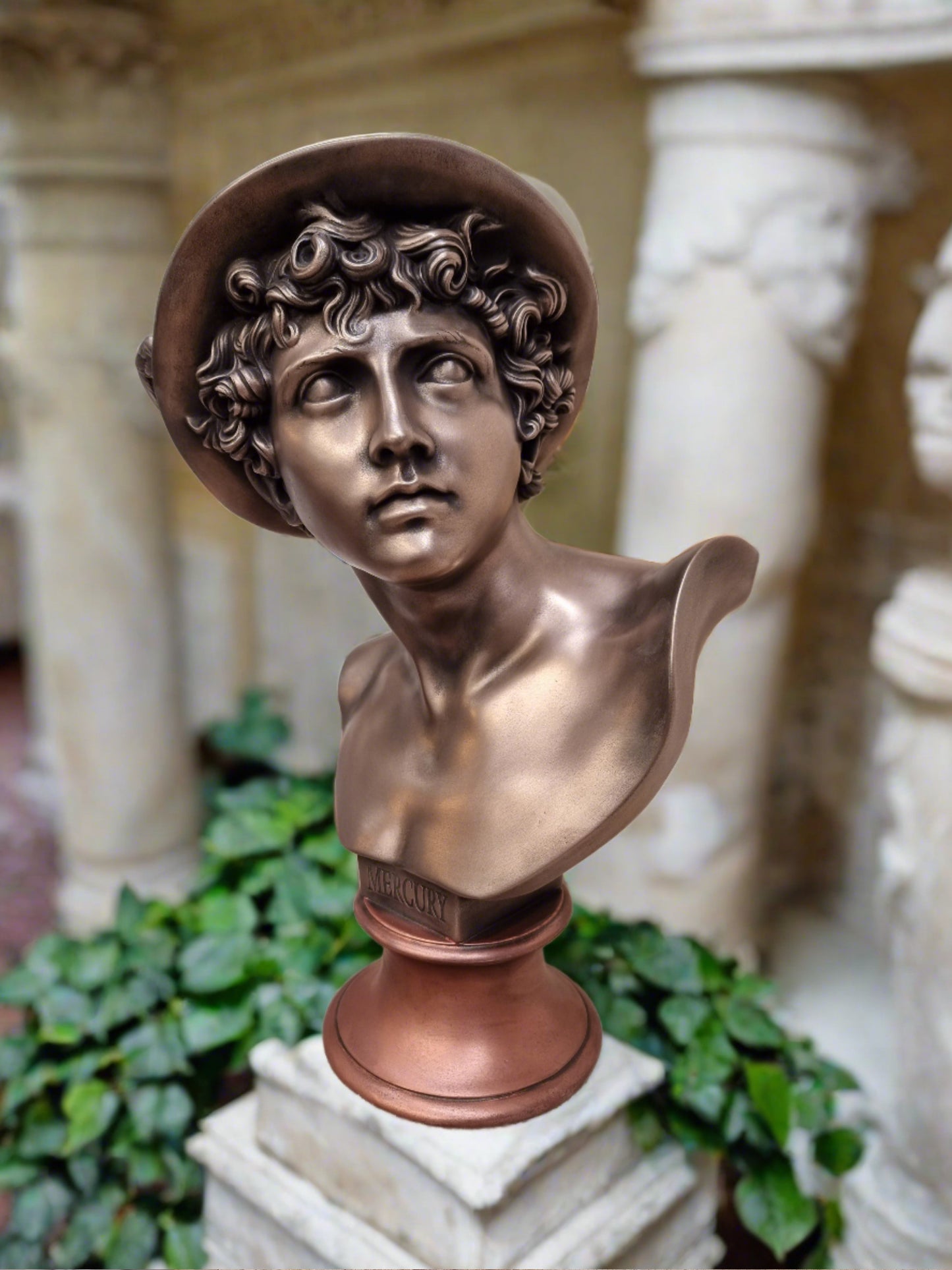 Mercury Bust In Bronze and Copper