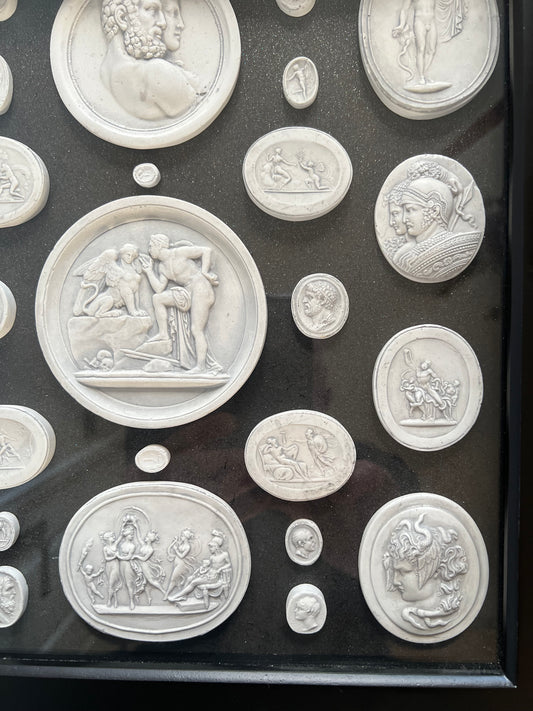 Intaglio Framed Collection White On Black