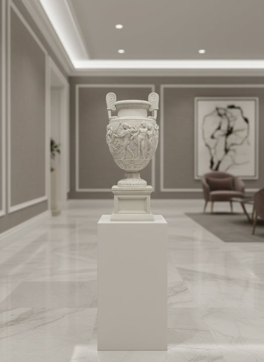 Charles Townley Vase auf großem Sockel