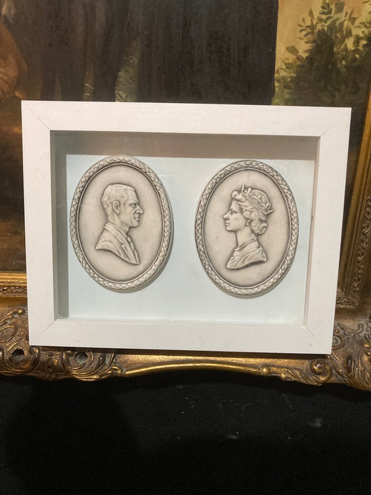 Queen Elizabeth 11 and Prince Phillip Portrait Cameo's