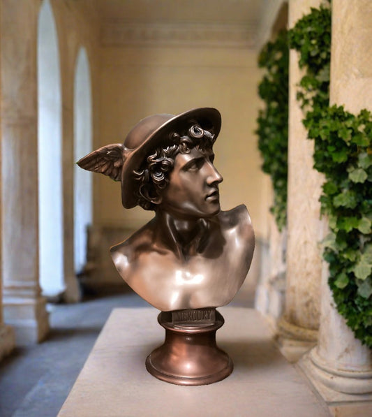 Mercury Bust In Bronze and Copper