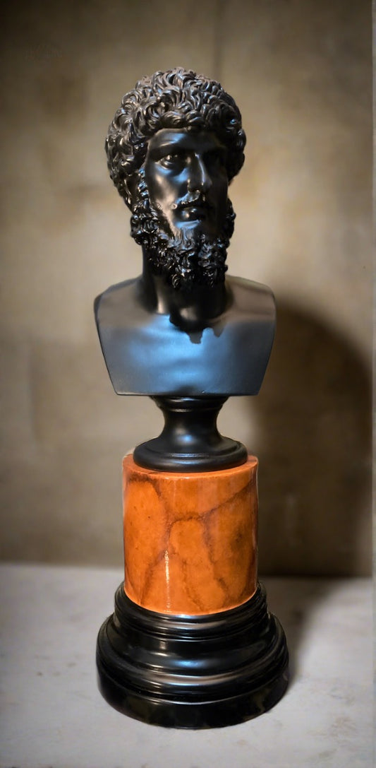 Lucius Verus Blk On Sienna Socle