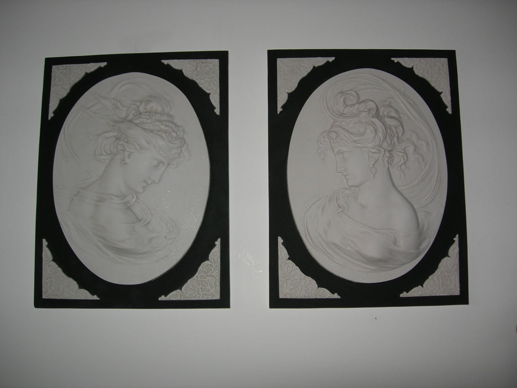 Lady Head Oval On Square Back Pair