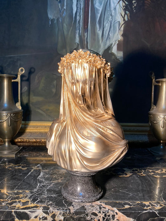 Veiled Lady In Antique Gold