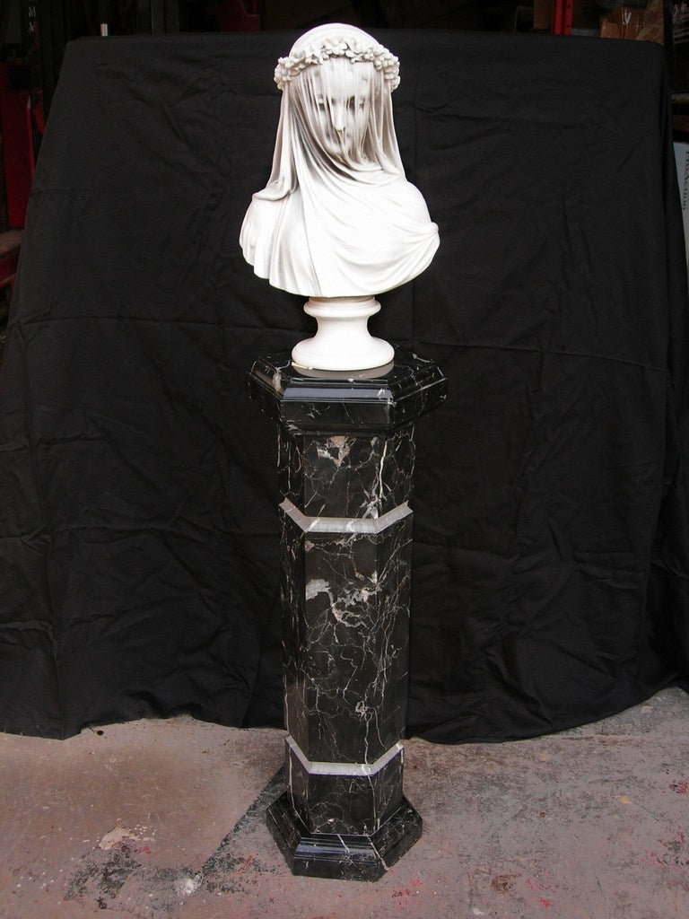 Black Marguina Marble column 70 cm