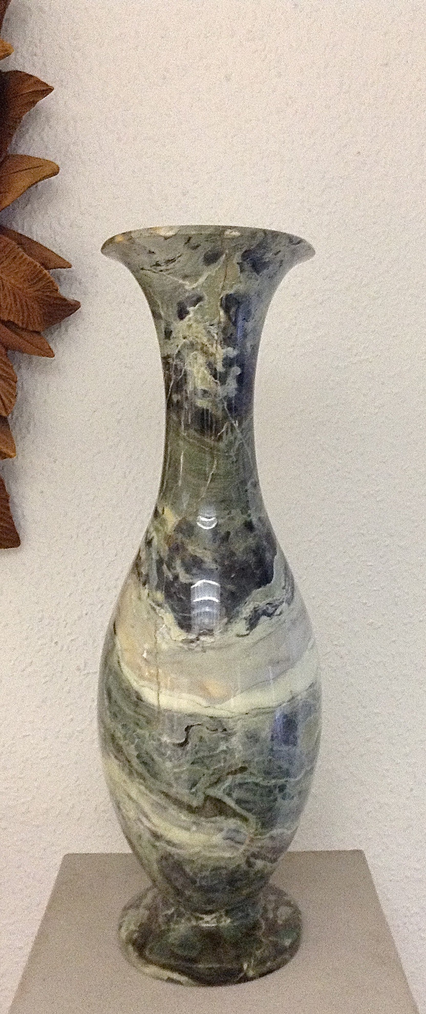 Emerald Platino Marble Vase.