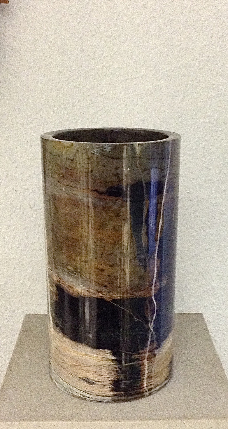 Ancient Black Marble Pencil Vase
