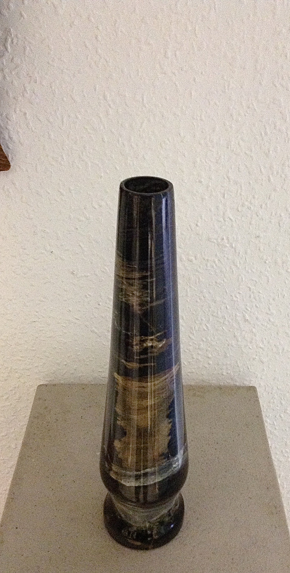 Ancient Black Marble Tulip Vase