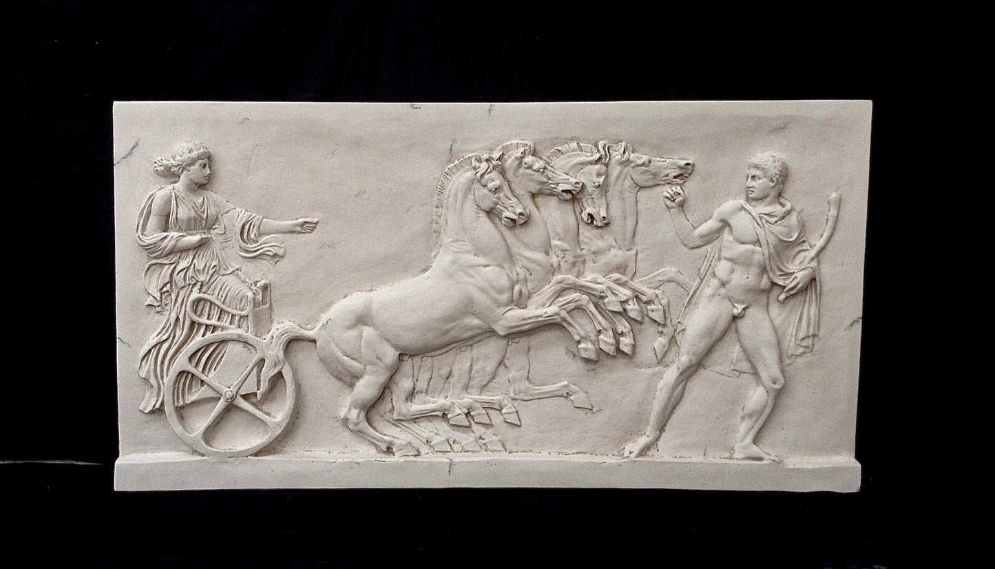 Chariot four horse plaque left Lrg