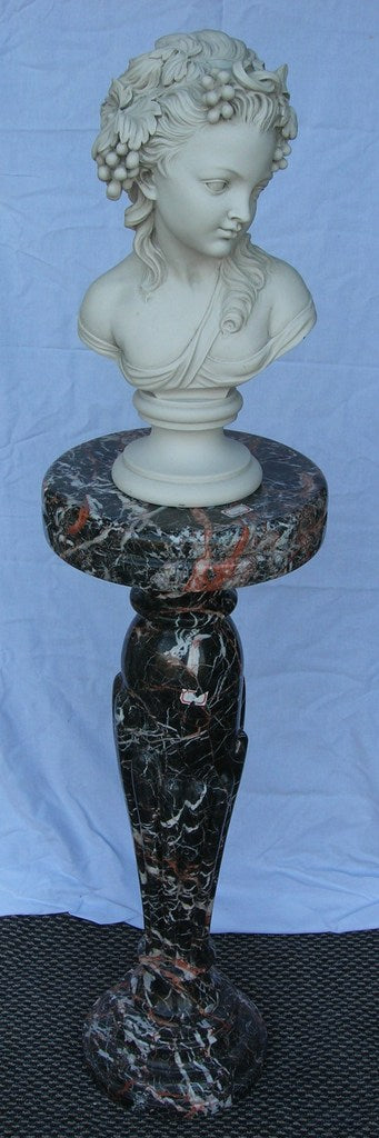 Black Azalia Marble Column Rib 86cm