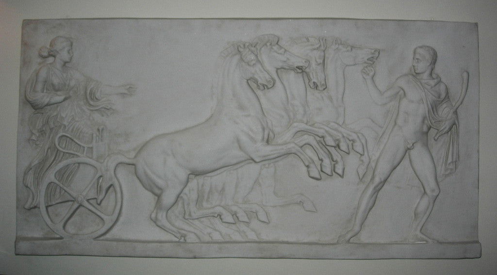 Chariot four horse plaque left Lrg