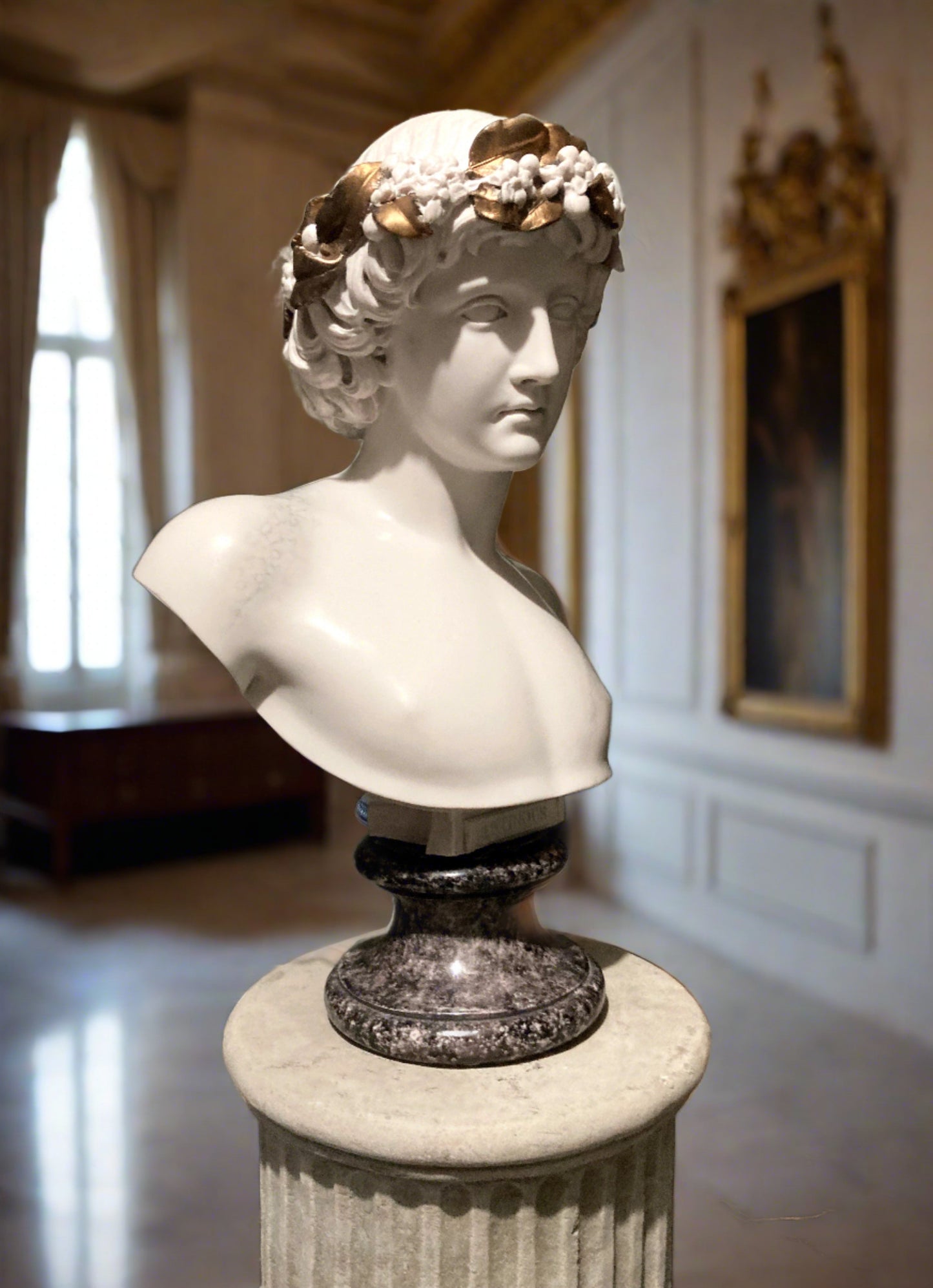 Antinous with bronze leaves