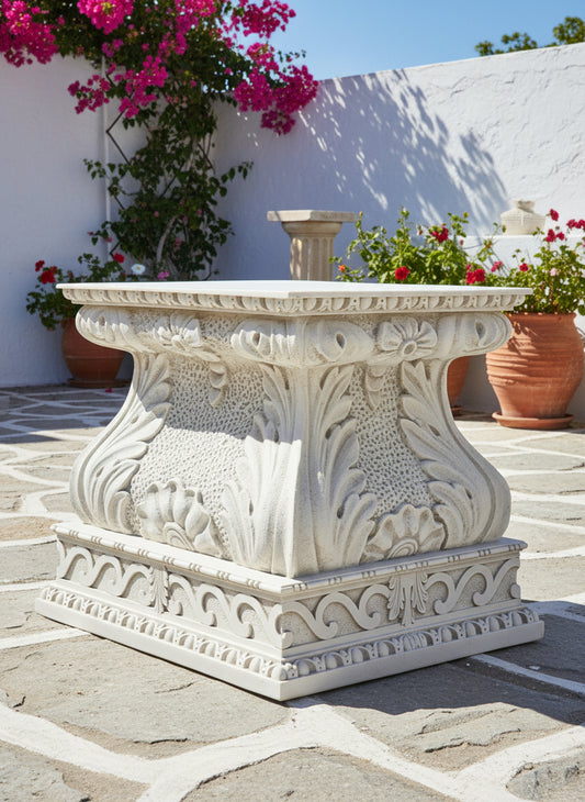 Large decorative square plinth