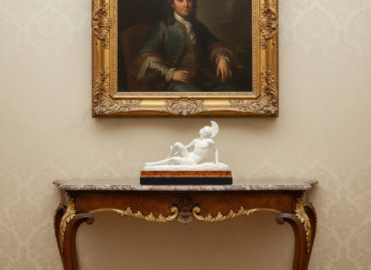 Achilles Statuette with siena and black base