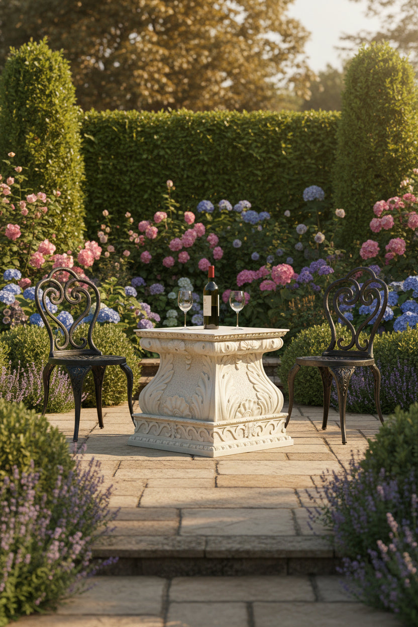 Large decorative square plinth