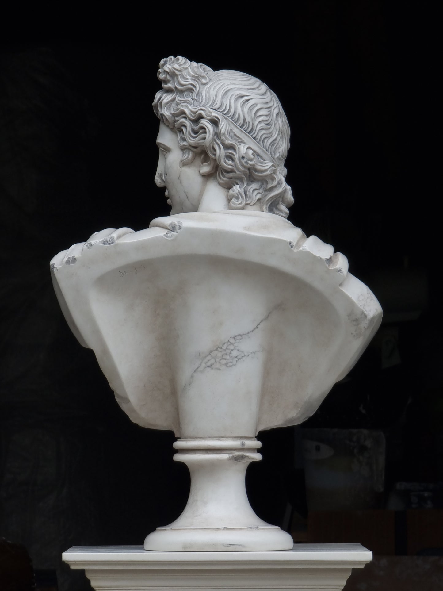 Buste Apollo Belvédère Lrg Finition Antiquité