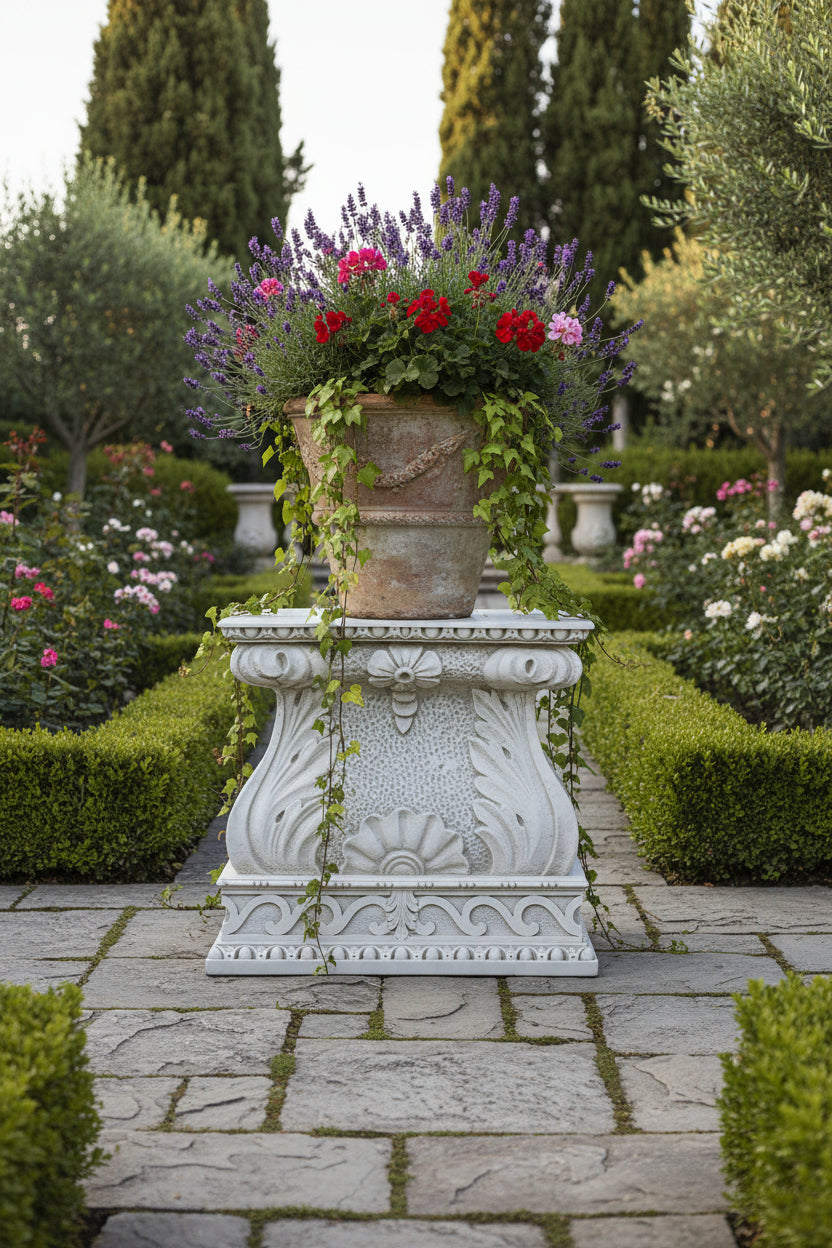Large decorative square plinth