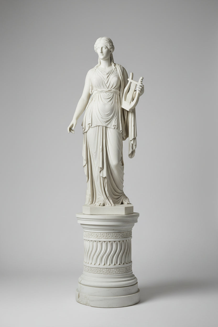 Strigolifi Pedestal Column Base with Greek Key Decoration