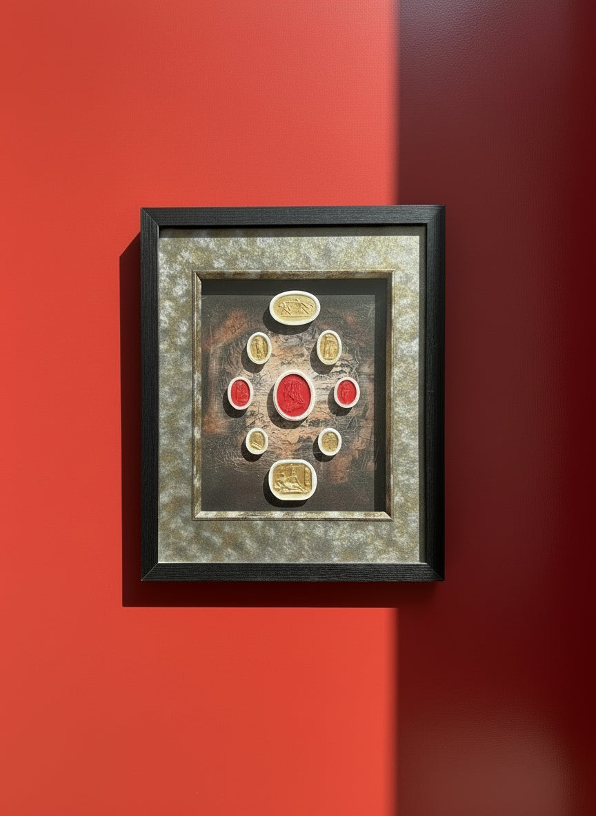 Intaglio Set Various In Art Frame
