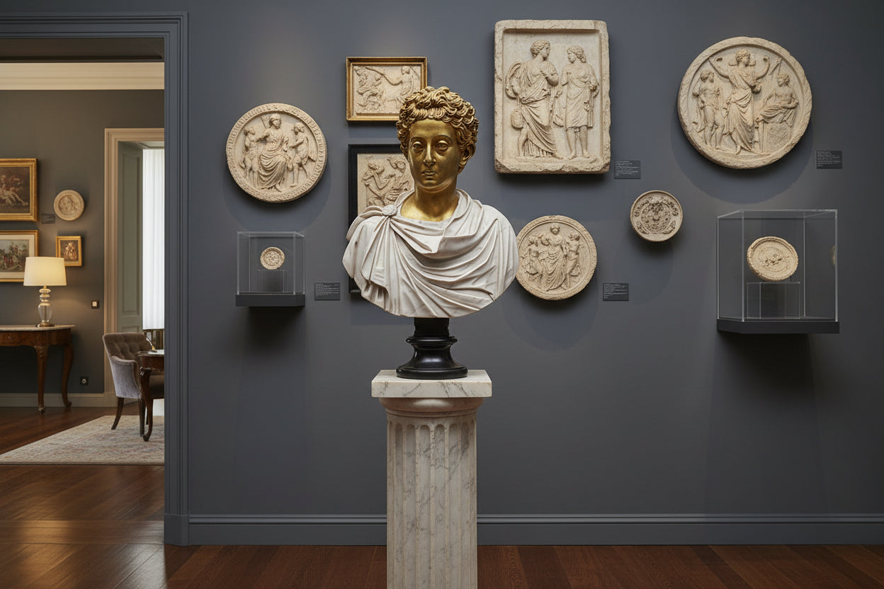 Commodus-Büste mit vergoldetem Kopf