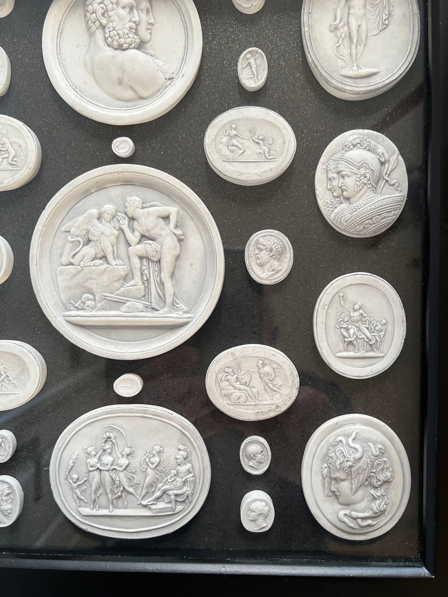 Intaglio Framed Collection White On Black