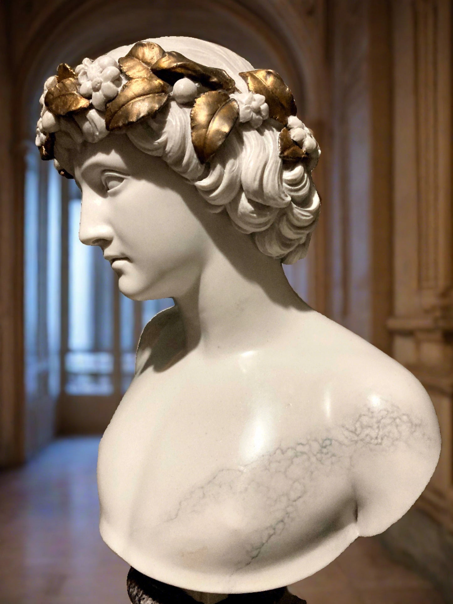 Antinous with bronze leaves