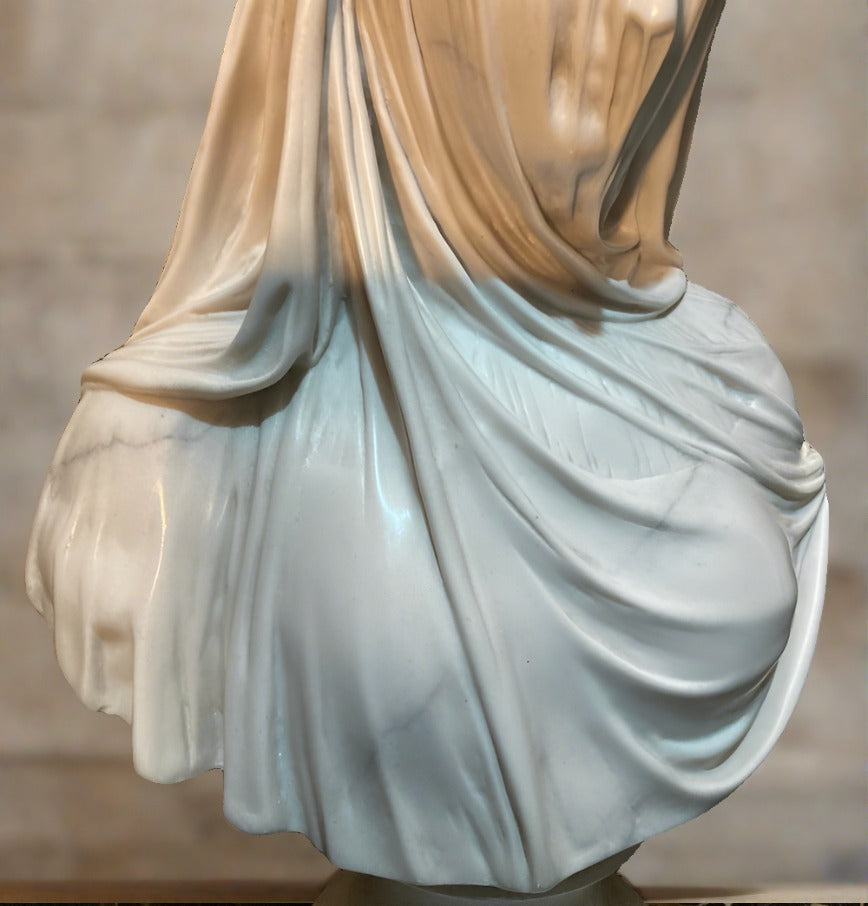 The Veiled Lady Bust, Veined and Polished Finish