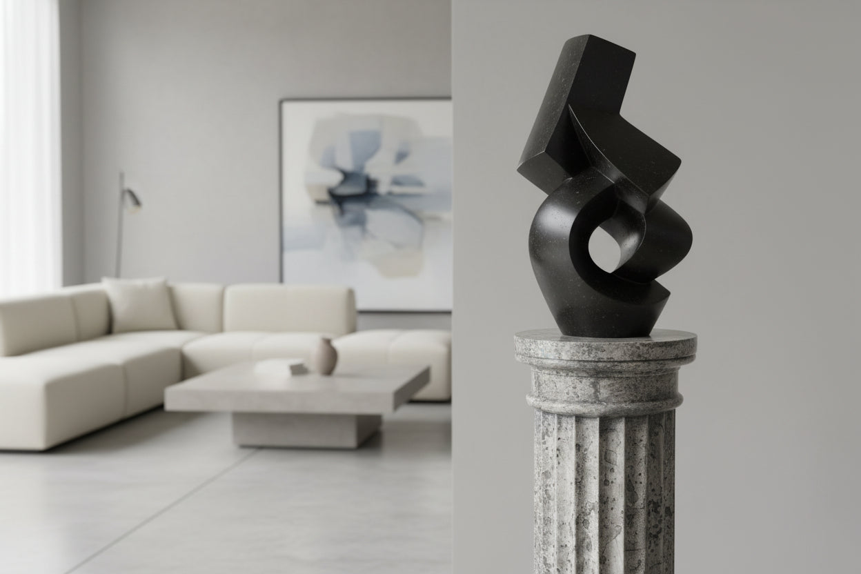 Black Granite Fluted column
