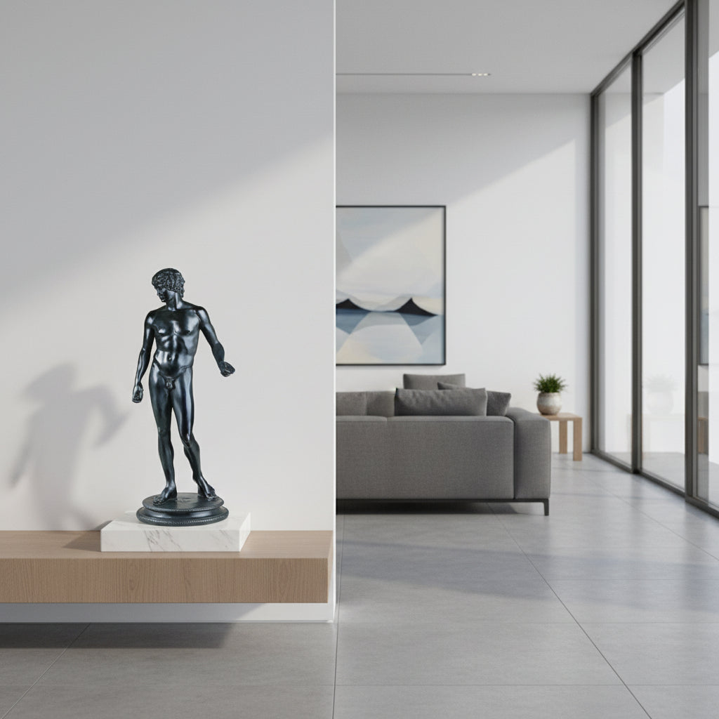 Antinous stehend in Basaltschwarz