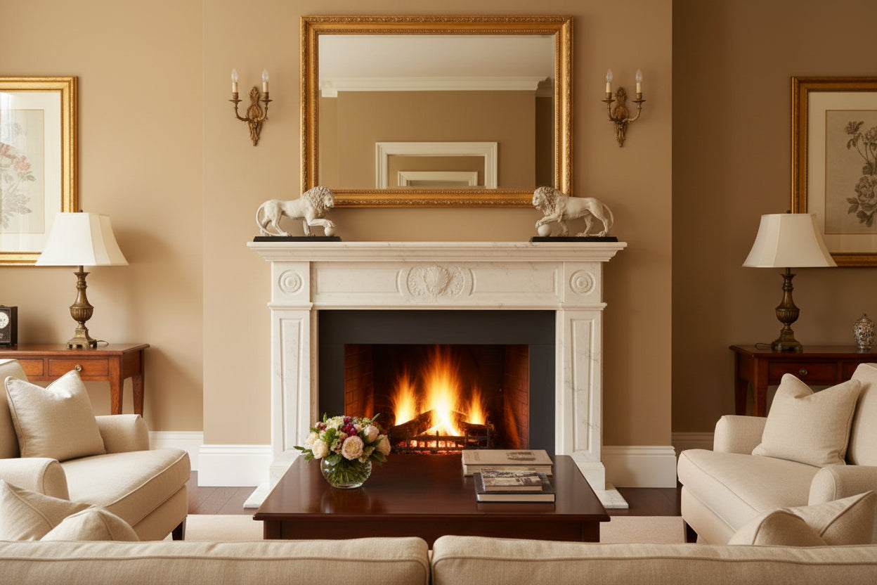 Medici & Vacca Lions Pair White On Black Base