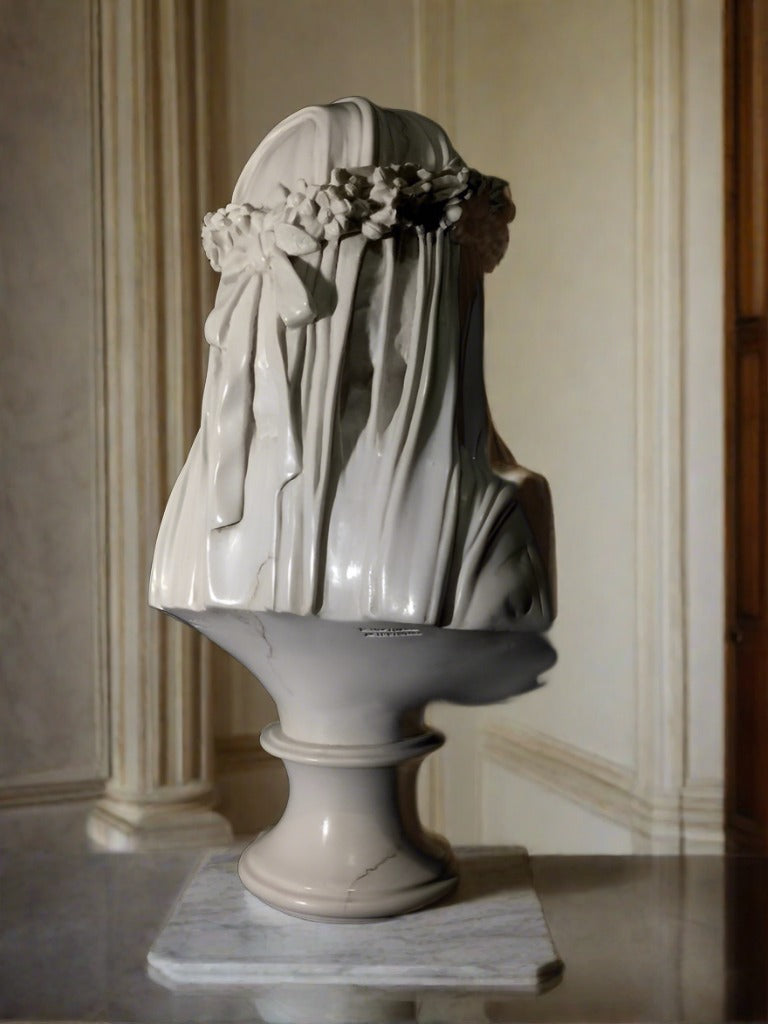 The Veiled Lady Bust, Veined and Polished Finish