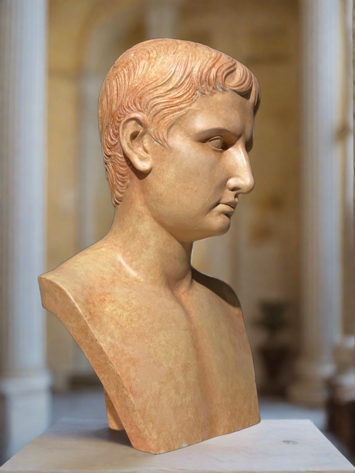 Augustus Caesar in antiker Terrakotta