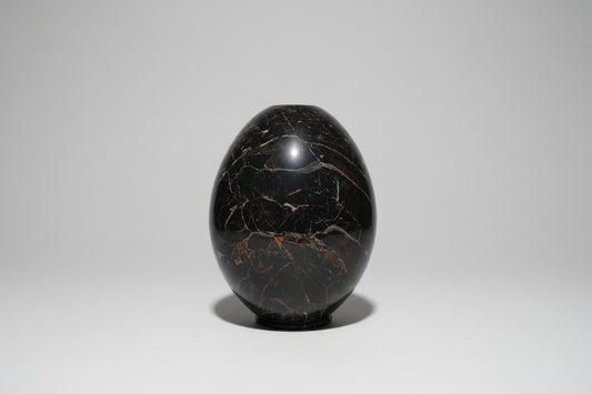 Oval Rosso Portoro Marble Vase