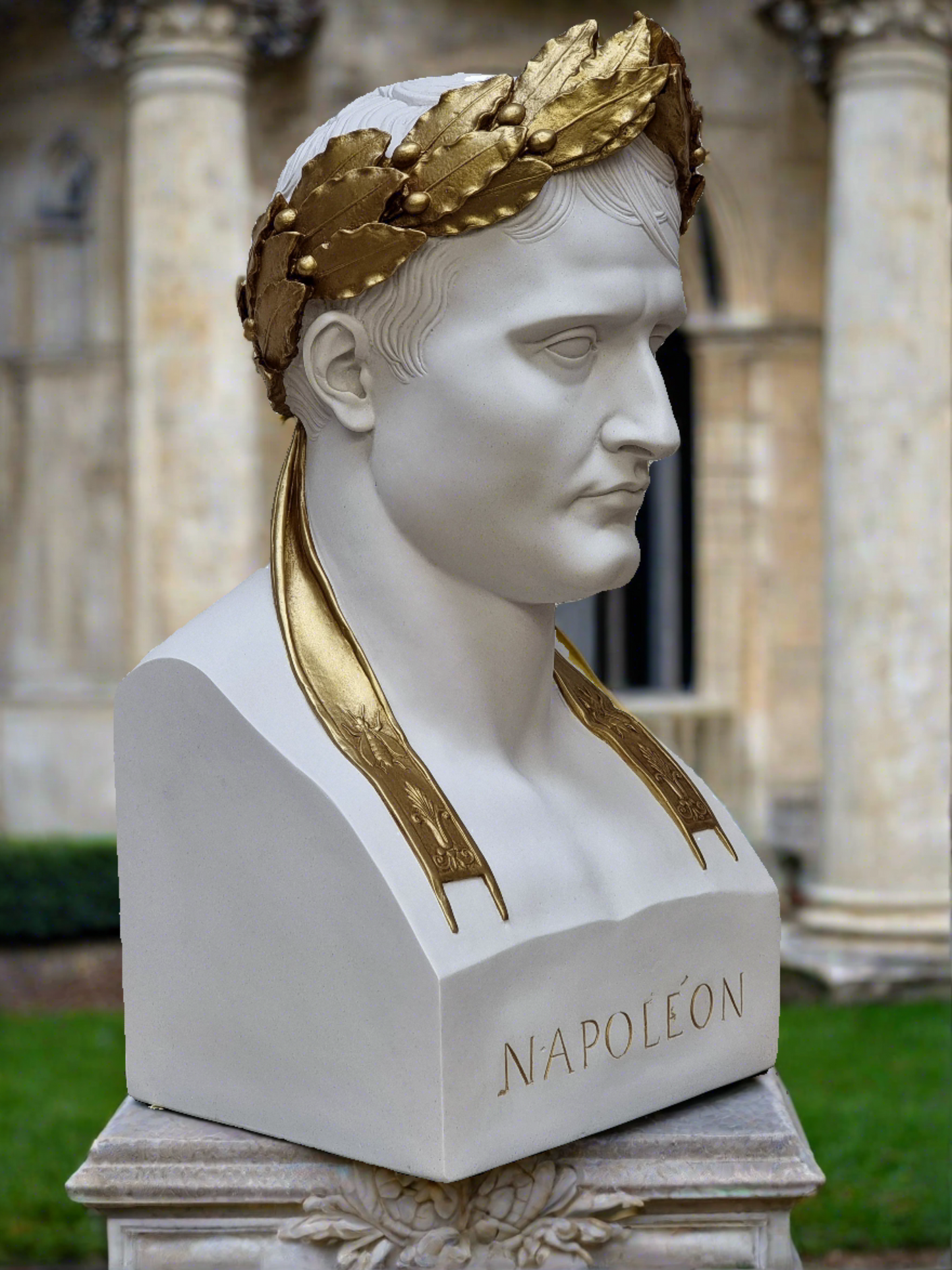 Napoleon As Caesar White With Antique Gilt Wreath.