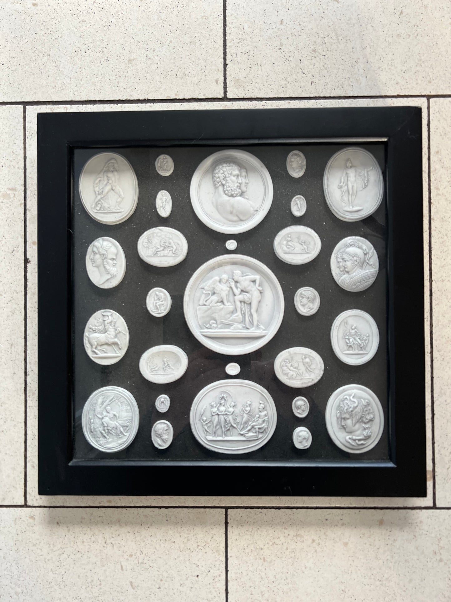 Intaglio Framed Collection White On Black