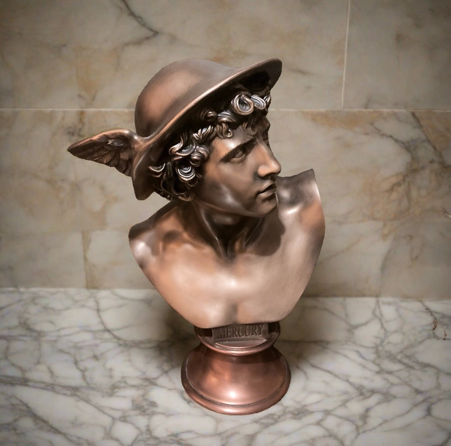 Mercury Bust In Bronze and Copper