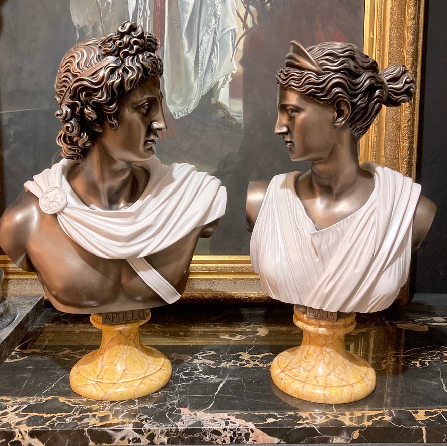 Diane en marbre et bronze