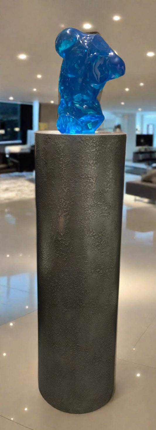 Drum Column In Antique Textured Pewter