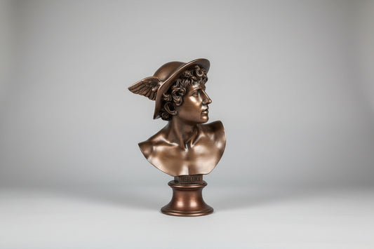 Merkurbüste in Bronze und Kupfer