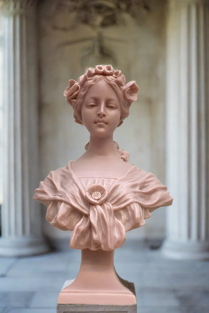 Annabel Büste aus rosa Marmor