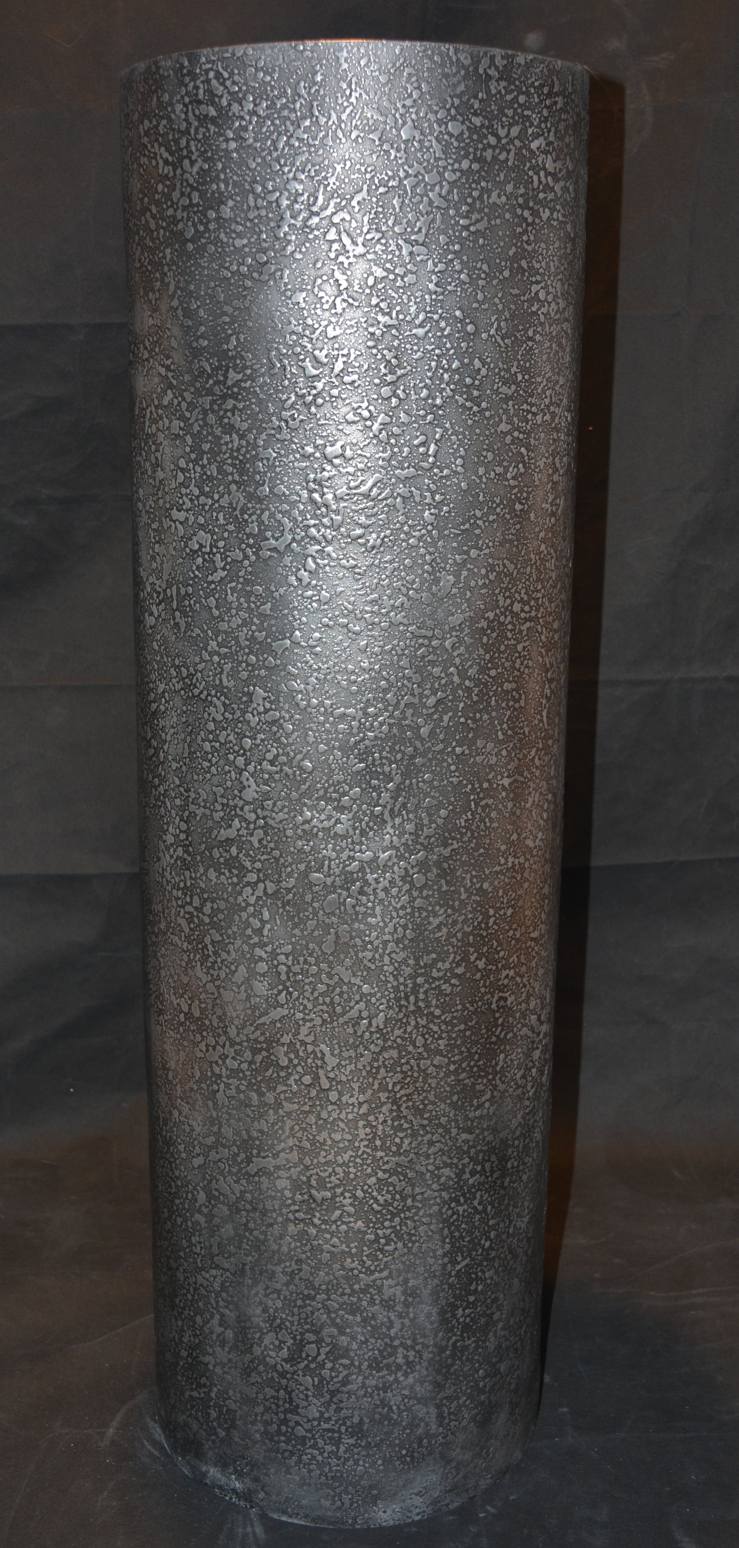 Drum Column In Antique Textured Pewter