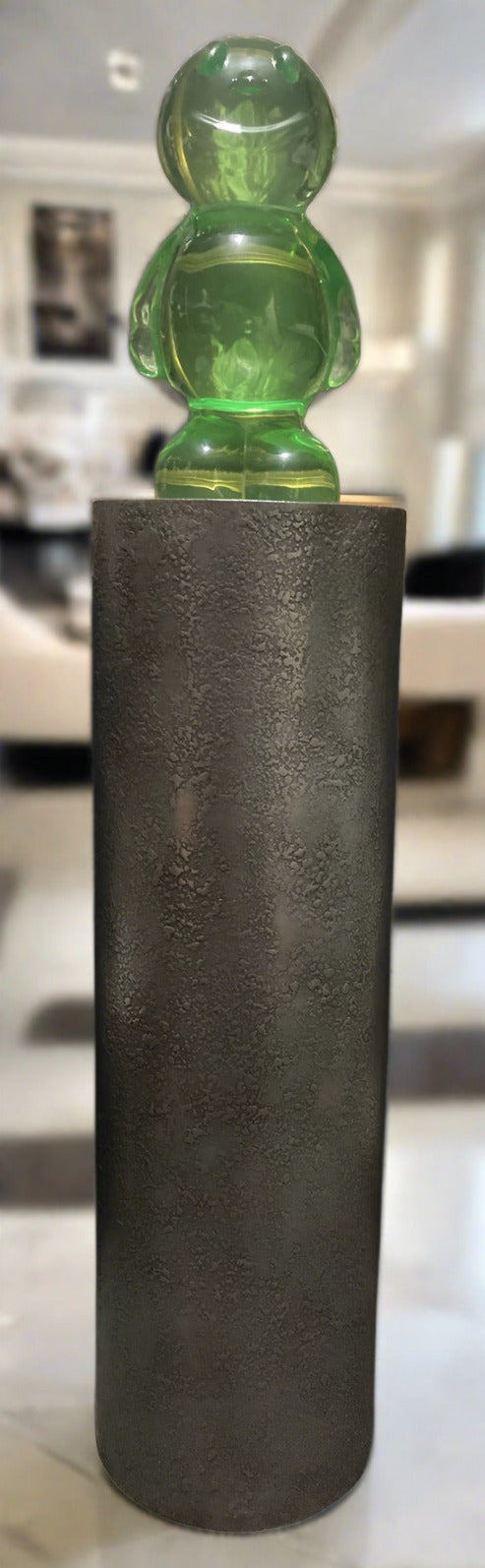 Drum Column In Antique Textured Pewter
