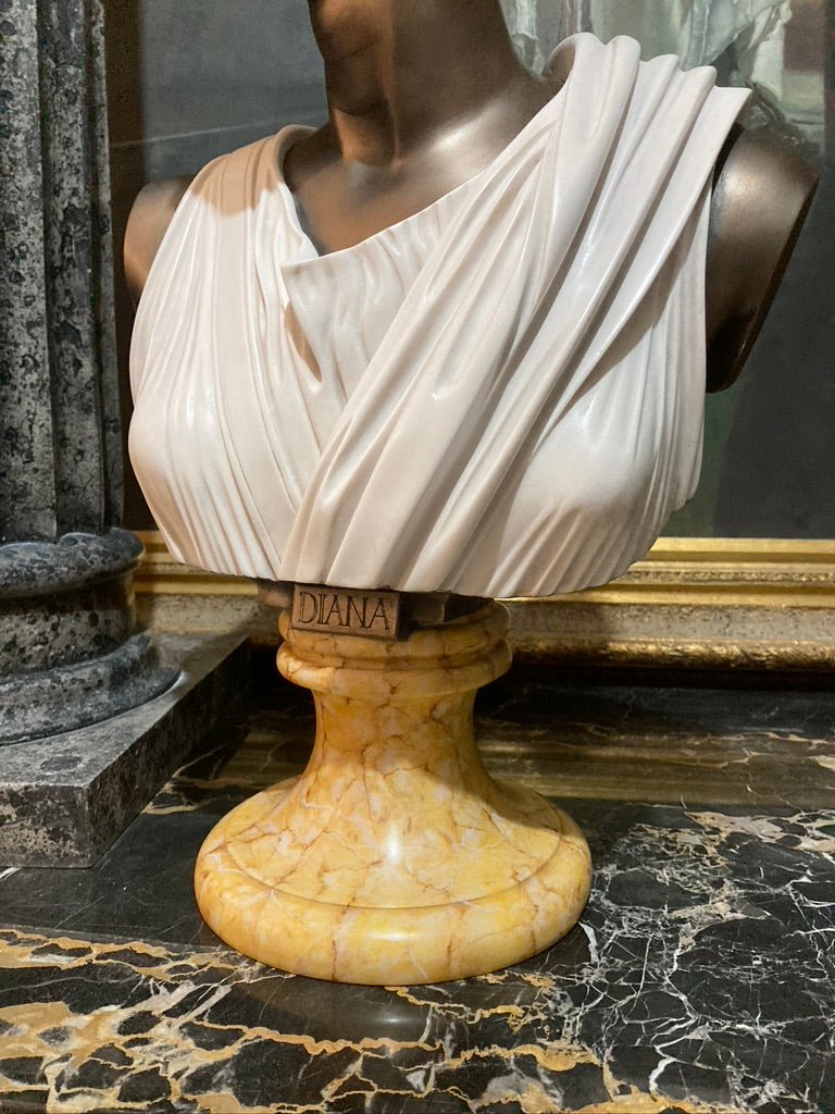 Diane en marbre et bronze
