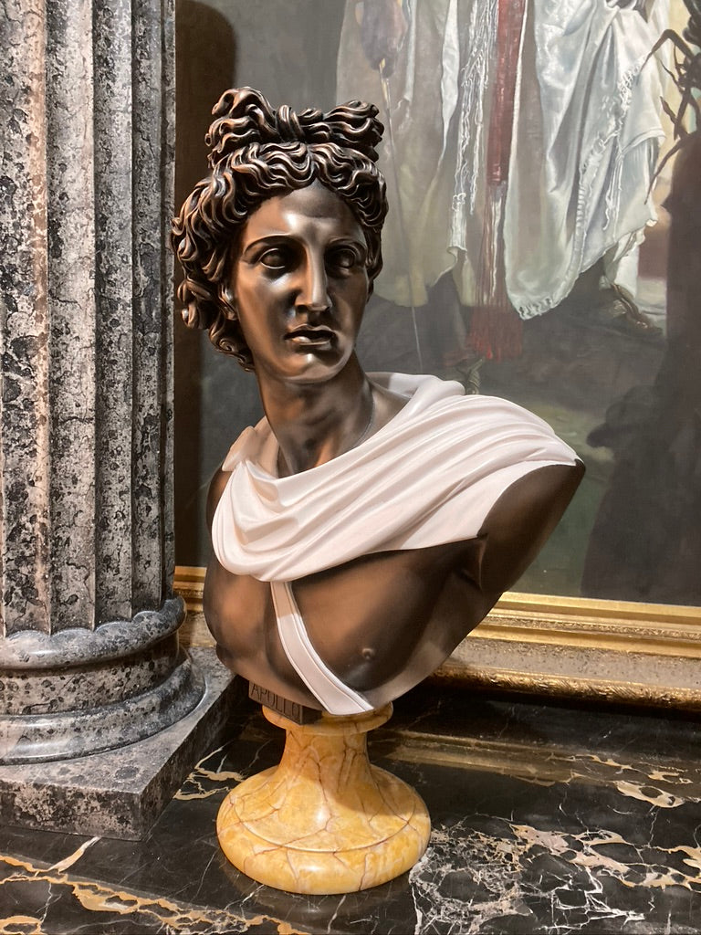 Apollon Belvédère En Marbre Et Bronze 