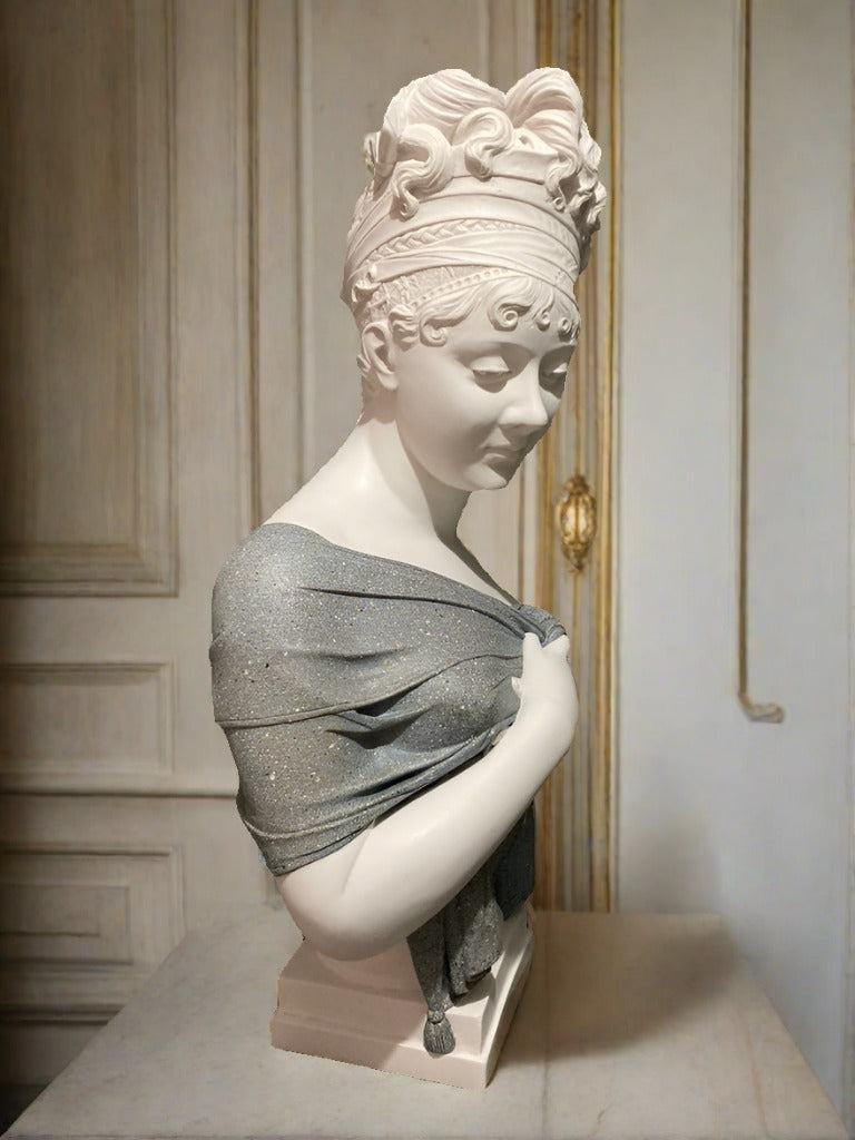 Madame Recamier Bust In Two Tone.