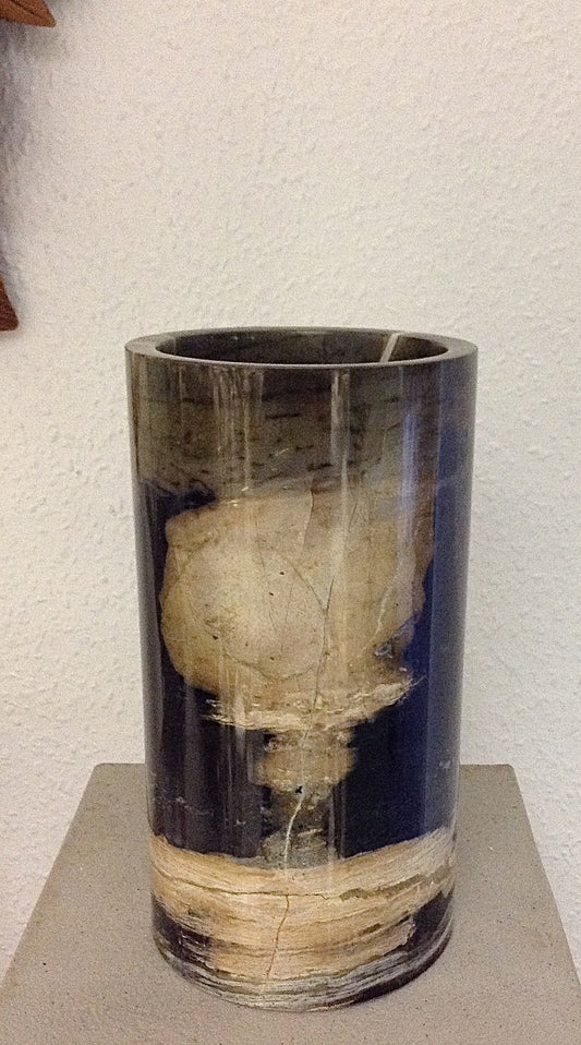 Ancient Black Marble Pencil Vase
