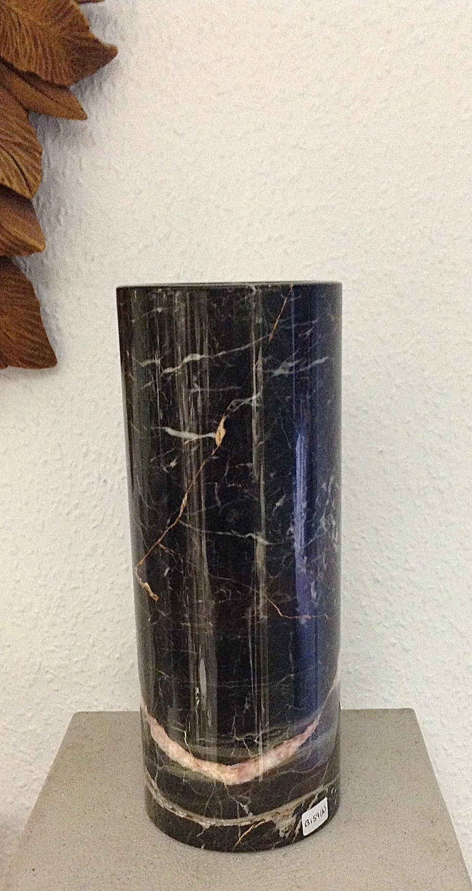 Black Ice Marble Pencil Vase